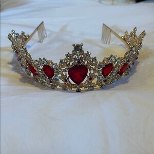 Amazon MACOIOR Rhinestone Crown | Red/gold crown